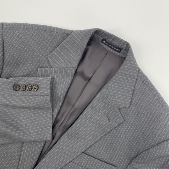 Lauren Ralph Lauren Blazer Mens 38R Grey Pinstripe Wool Suit Jacket Classic